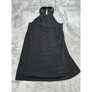 One Clothing Blouse Top Women's Size Medium Black Halter High Neck Sparkles EUC